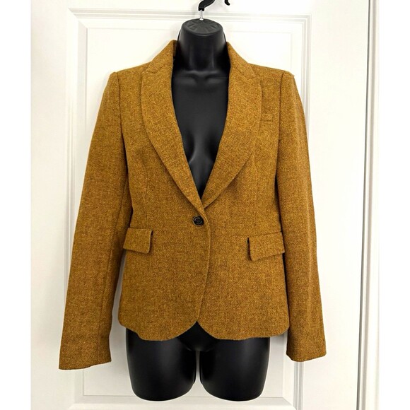Zara Jackets & Blazers - Zara Basic Women's Brown Wool Blazer Elbow Patches